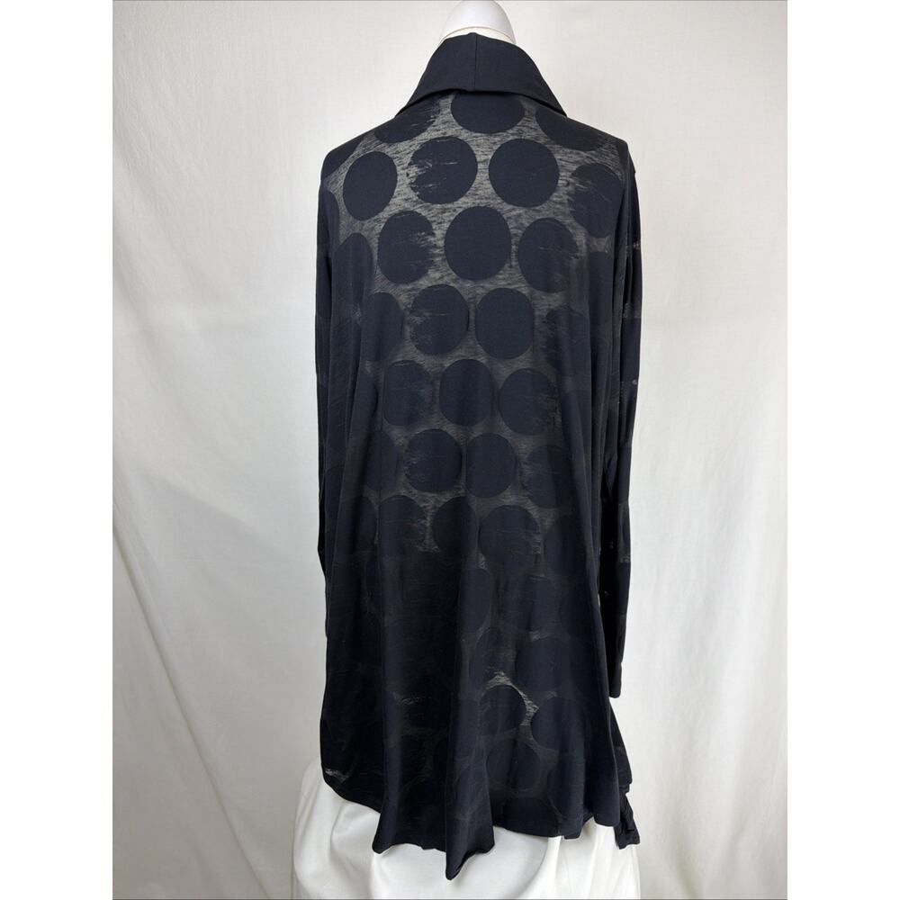 NWT Luukaa Black "Fire" Open Long Cardigan Jacket Burnout Size LG#0698 - Picture 4 of 5